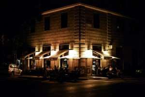 Small bar in Rome at night.