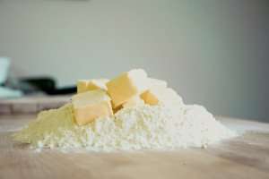 Butter and flour during a pastry making class with The International Kitchen.