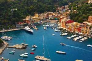 A view of Portofino, on of Italy's loveliest villages, during a culinary vacation on the Italian Riviera.