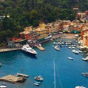 A view of Portofino, on of Italy's loveliest villages, during a culinary vacation on the Italian Riviera.