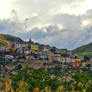 An Italian village in the hills of the Molise region.