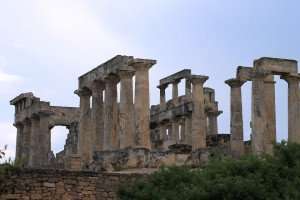 The ancient Temple of Aphaia on the Island of Aegina.