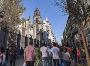 Enjoying a tour of the historical center of Mexico City.