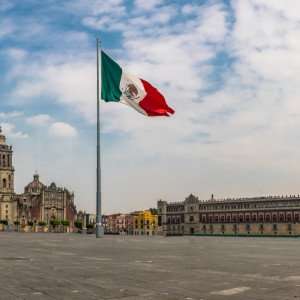 A view of Zócalo, the main square of Mexico City.