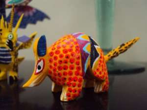 An examples of an alebrije sculpture from Mexico.