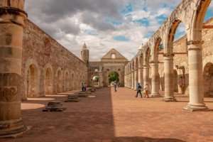 Visiting the ex-convent of Cuilapam de Guerrero in Mexico.