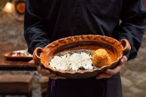 Delicious enchiladas with mole on a culinary vacation in Mexico.