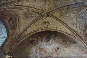 Vaulted ceiling of the Palais des Papes in Avignon.