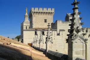 Detail of the Palais des Papes in Avignon.