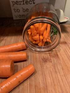 Making fermented carrots.