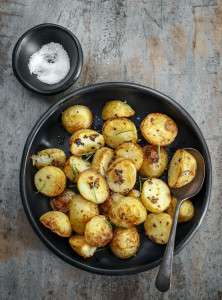 Roasted potatoes, a delicious side dish for almost any meal, and easy to dress into a salad.