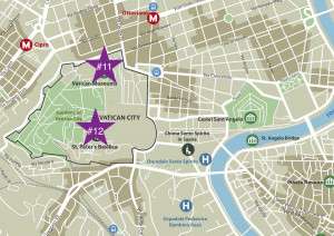 Map of Rome and Vatican City.