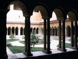 The cloister of the Monastero dei Santi Quattro Coronati in Rome.