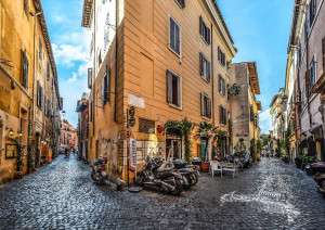 Streets in the Trastevere quarter of Rome.