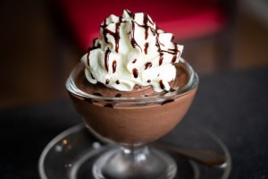 Serve your chocolate mousse with whipped cream.