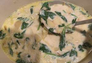 Delicious potato leek soup.