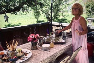 Your chef and hostess mixing cocktails!