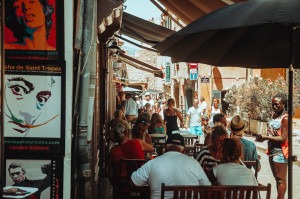 Exploring the famous shops of Saint-Tropez on the French Riviera.
