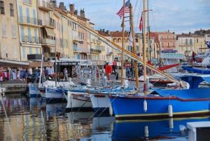 A view of the harbor in Saint-Tropez on the French Riviera.