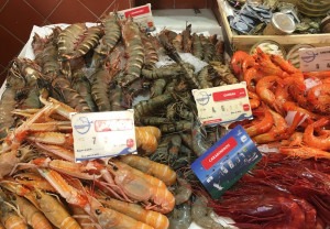 Shellfish for sale at the fish market in Saint-Tropez.