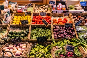 A colorful visit to the covered market to select ingredients.