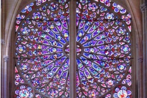 Rose window at the Saint Gatien Cathedral in Tours France.