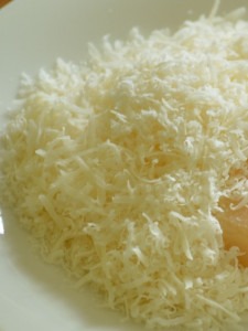 Grated cheese in Italy.