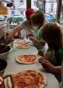 Pizza making class in Naples, Italy.