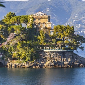 Bay of Paraggi and the town of Santa Margherita Ligure in Liguria.