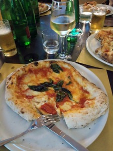 Traditional pizza napoletana in Naples.