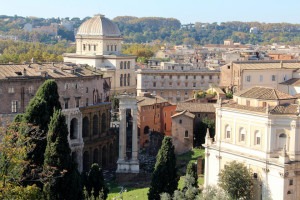 The Jewish quarter of Rome, with the synagogue and the Teatro Marcello.