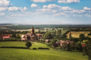 The beautiful countryside of Burgundy, France.