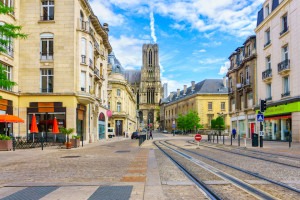 The city of Reims in the heart of Champagne country, France.