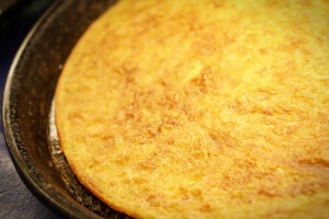 Typical chickpea pancake called farinata.