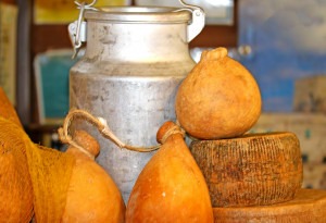 Cheese at the market in Molise, Italy.