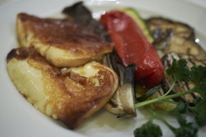 Scamorza with vegetables.