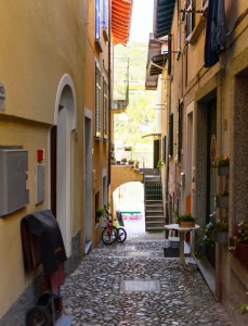 Architecture of the Isola Pescatori (Fishermen Island) on the Lago Maggiore in Italy.