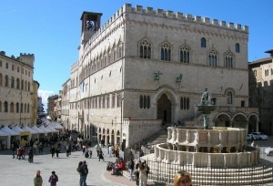 The beautiful main square in Perugia.