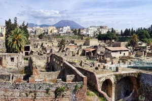 The archeological ruins of Herculaneum.