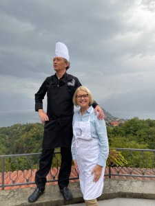 Enjoying the day with the chef on Lake Como. 