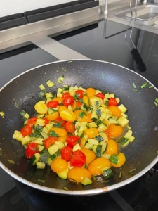 Fresh produce ready for plating.