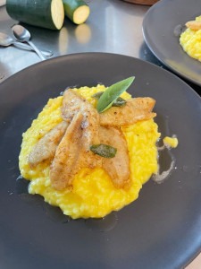 A delicious risotto with fish.