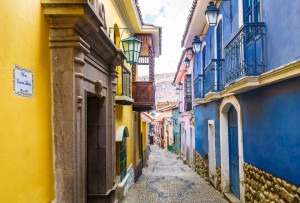 Jaen street lights at LaPaz, Bolivia, South America