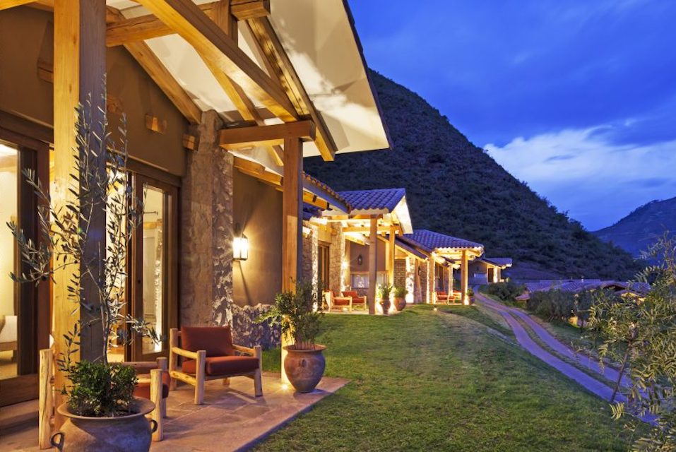 Image for Night view of the rooms at the Inkaterra Hacienda Urubamba.