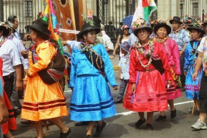 A festival with local dress in Peru.