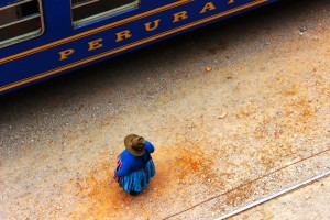 Waiting for the train in Peru.