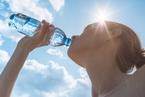 Drinking water to beat the head during a summer heat wave