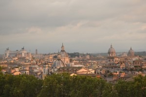 A gorgeous view of Rome from the hilltop.