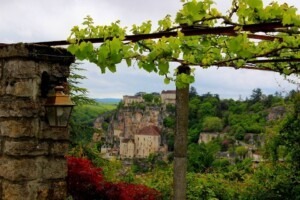 Autumn view of the village of Rocamadour in the Lot Department, France. 