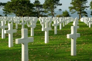 American military cemetery in Normandy.